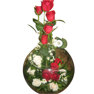 Arreglo Floral Pescera con 18 Rosas